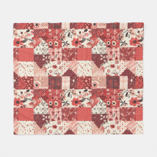 Cobertor De Velo Colcha Xadrez Vermelha Floral Cottagecore