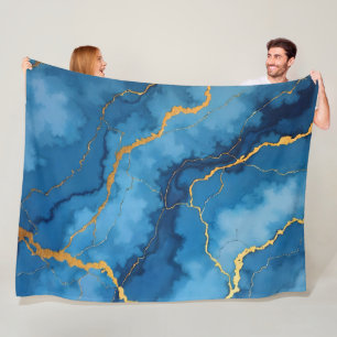 Cobertor De Velo Coleção Azure Azure Dourada Marble Trendy