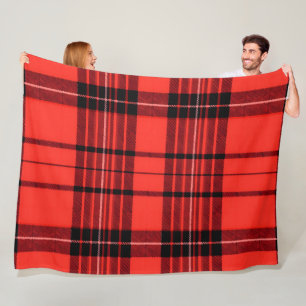 Cobertor De Velo Coleção Moderna Tradicional Vermelha Xadrez Tartan