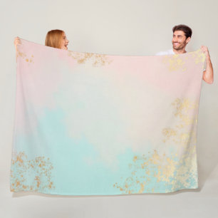 Cobertor De Velo Coleção Moderno Luxo Dourado Rosa Soft Mint