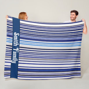 Cobertor De Velo Coleção Trendy Summer Marinho Blue Boat Strips