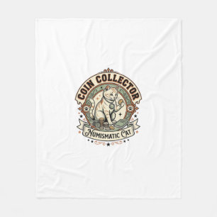 Cobertor De Velo Colecionador de Moedas Numismática Gato Colecionad
