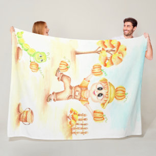 Cobertor De Velo colheita de feliz, garotinho de gengibre