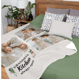 Cobertor De Velo Collage Photo & Grandma Kitchen Está Sempre Aberta