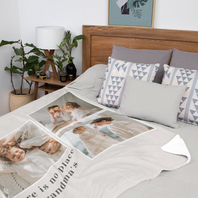 Cobertor De Velo Collage Photo & Quote Melhor Presente Para A Avó (Criador carregado)