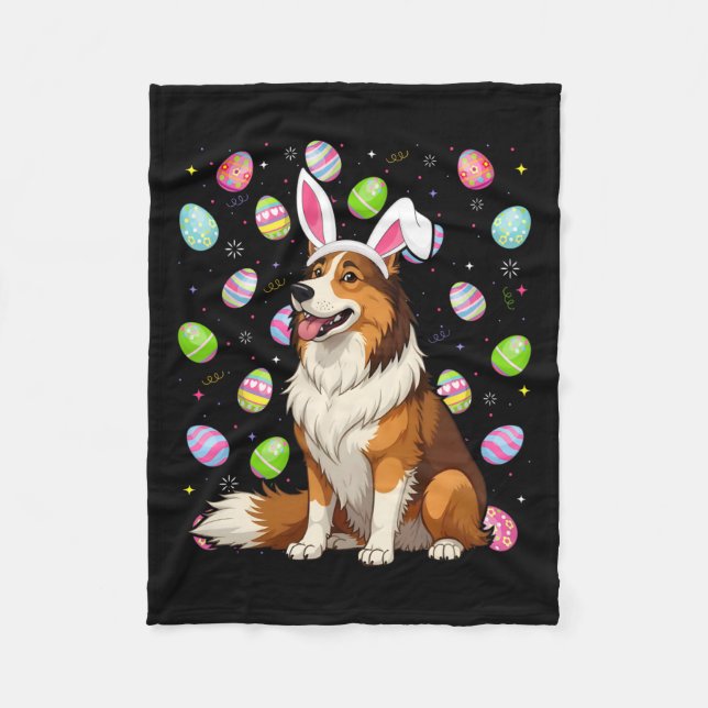 Cobertor De Velo Collie Dog Easter Ovo Hunt Cony Ear Páscoa (Frente)