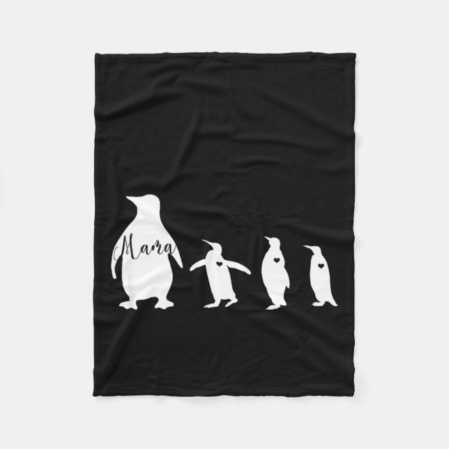 Cobertor De Velo Colônia de pinguins mamãe e bebê dia das mães  (Frente)