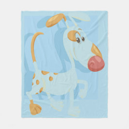 Cobertor De Velo Coloque O Cachorro No Fundo Azul Para Uma Caminhad