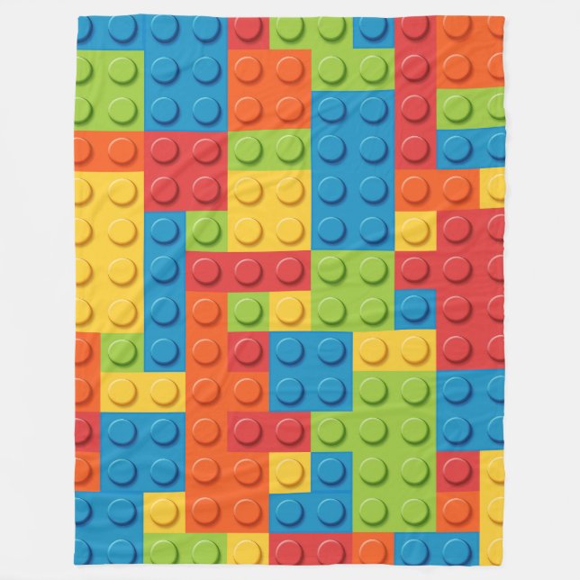 Cobertor De Velo Colorful bricks kids pattern (Frente)