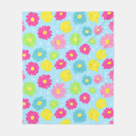 Cobertor De Velo Colorful Daisies