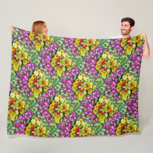 Cobertor De Velo colorful+ flowers, garden+ gnome, calla+ lil