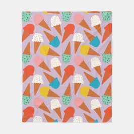 Cobertor De Velo Colorful Hand-Drawn Ice Cream Cone Pattern 