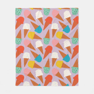 Cobertor De Velo Colorful Hand-Drawn Ice Cream Cone Pattern 