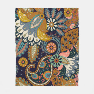 Cobertor De Velo Colorful Paisley: Papel de parede indiano floral.