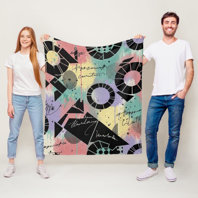 Cobertor De Velo Colorful Urban Graffiti Pattern (10) (In Situ)