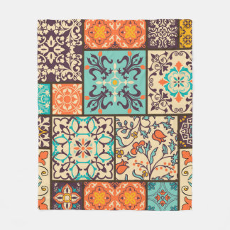 Cobertor De Velo Colorida Azulejo de retalhos: Motifs Majolica Islâ