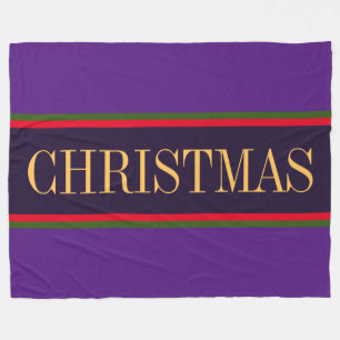 Cobertor De Velo Colorida Festiva Duas Estrias De NATAL Roxo De Tom