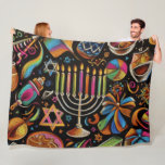 Cobertor De Velo Colorida Motifs Hanukkah Menorah<br><div class="desc">Colorida Motifs Hanukkah Menorah</div>