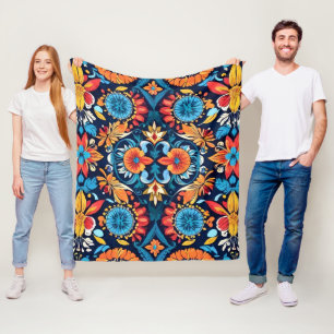 Cobertor De Velo Colorido Boho Floral Elegância: Vibrante Mandala