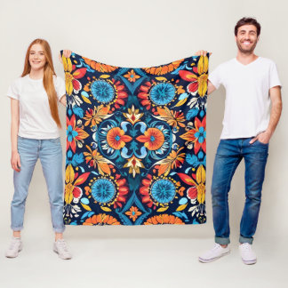 Cobertor De Velo Colorido Boho Floral Elegância: Vibrante Mandala