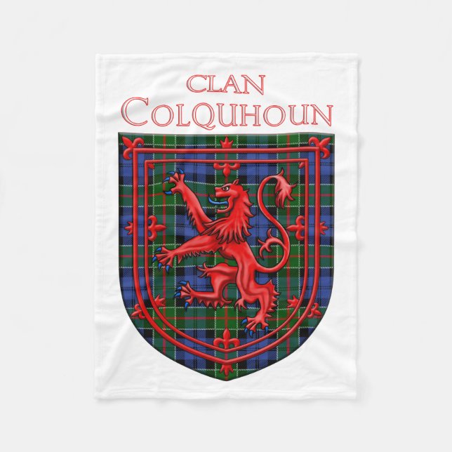 Cobertor De Velo Colquhoun Tartan Scottish Xadrez Lion Rampant (Frente)