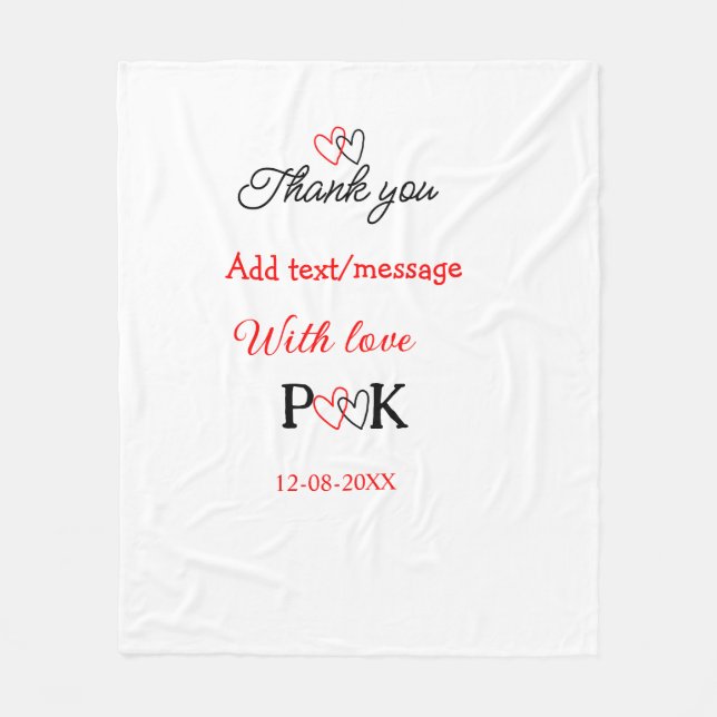 Cobertor De Velo Com amor adicione carta do nome do casal obrigado  (Frente)