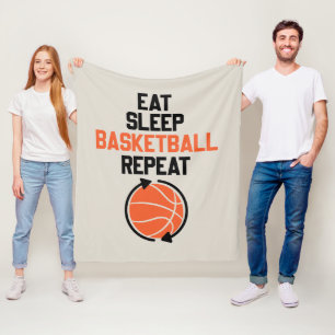 Cobertor De Velo Coma divertido comer dormir Basquetebol repetir ar