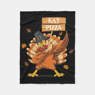Cobertor De Velo Coma Pizza Vegan Ação de Graças Dabbing Turkey Fal