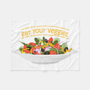 Cobertor De Velo Coma seus vegetais Cite salada fresca misturar tig