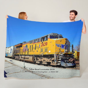 Cobertor De Velo Comboio de locomotiva a diesel amarelo - Adicionar