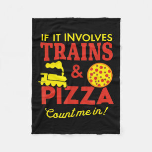 Cobertor De Velo Comboios E Pizza Diversão Autismo Sensibilização