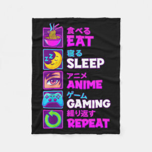 Cobertor De Velo Comer Dormir Anime Jogos Repetir Kawaii Otaku Anim