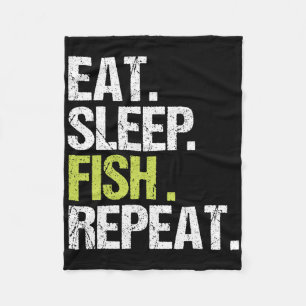 Cobertor De Velo Comer Dormir Peixe Repetir Camiseta Pesca Pescador