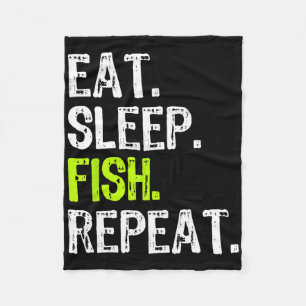 Cobertor De Velo Comer Dormir Peixe Repetir Pesca Pescador Engraçad