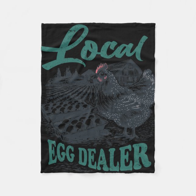 Cobertor De Velo Comerciante de Ovos Local Frango Retro Camisa Engr (Frente)
