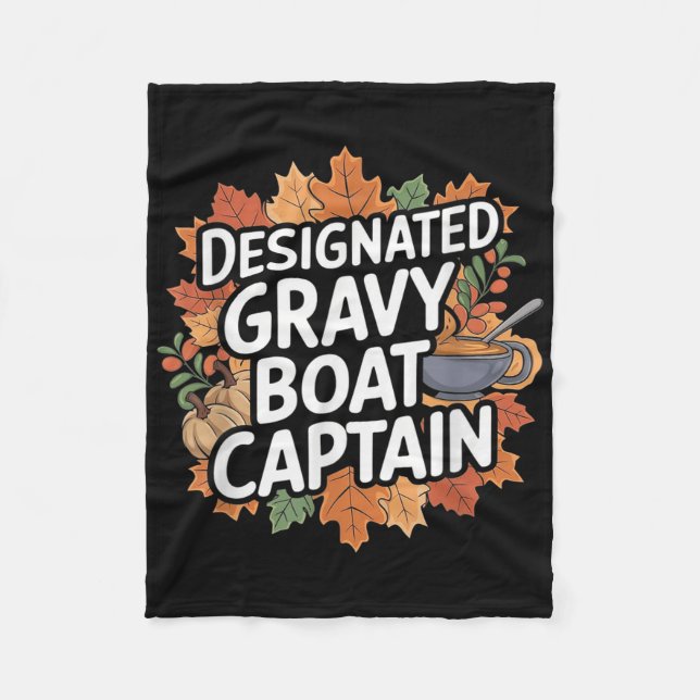 Cobertor De Velo Comida engraçada de Ação de Graças - Capitão do Mo (Frente)