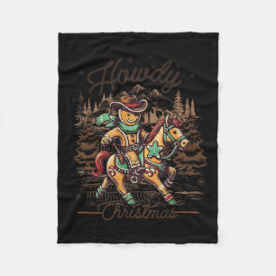 Cobertor De Velo Como vai o Natal Gingerbird Man Cowboy Ride Horse