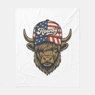 Cobertor De Velo Como vai Vaca Highland Patriótica Desenho Western 