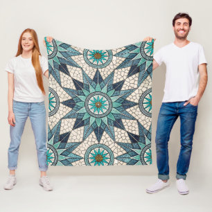 Cobertor De Velo Compasso Mosaico Índigo Turquesa – Vidro Fosco