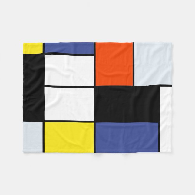 Cobertor De Velo Composição A de Piet Mondrian - Arte Moderna Abstr (Frente (Horizontal))