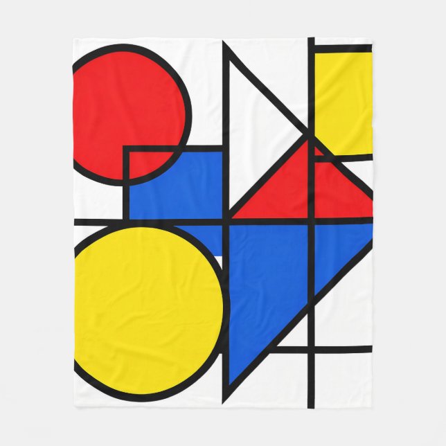 Cobertor De Velo Composição de Cores Primárias de Mondrian (Frente)