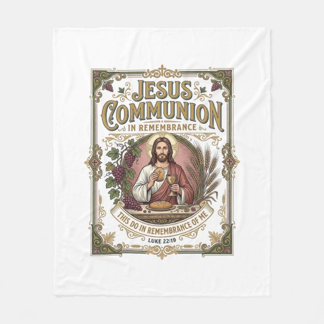 Cobertor De Velo Comunhão de Jesus Comunhão de Jesus Fé Cristã Vi (Frente)