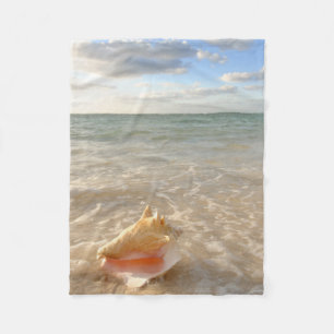 Cobertor De Velo Conch Shell na areia na praia tropical