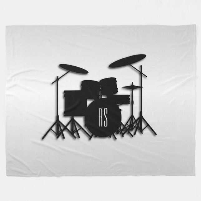 Cobertor De Velo Conjunto de Tambores Monograma Prata (Frente (Horizontal))
