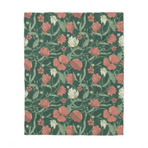 Conjunto de Toalhas de Banho Florais Verde e Verme