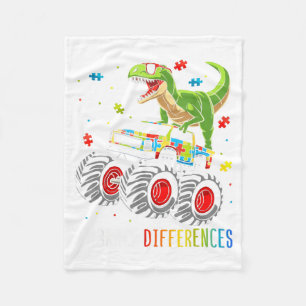 Cobertor De Velo Consciência do Autismo Abrace Diferenças Dinossaur