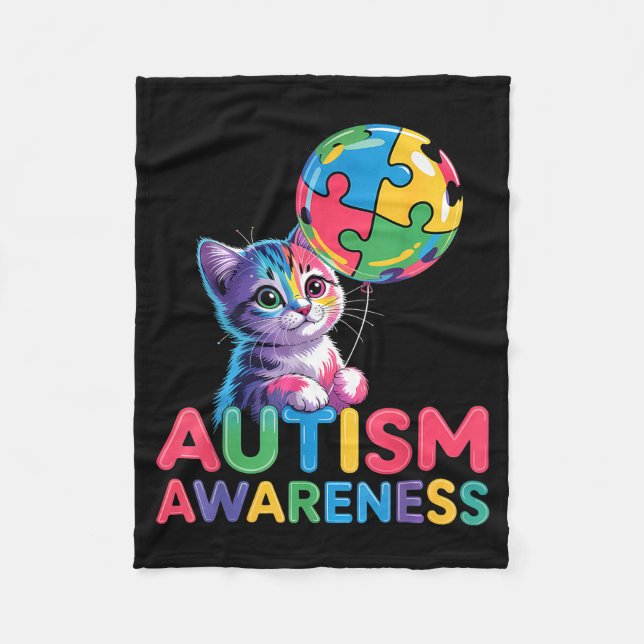 Cobertor De Velo Consciência do autismo autista  (Frente)