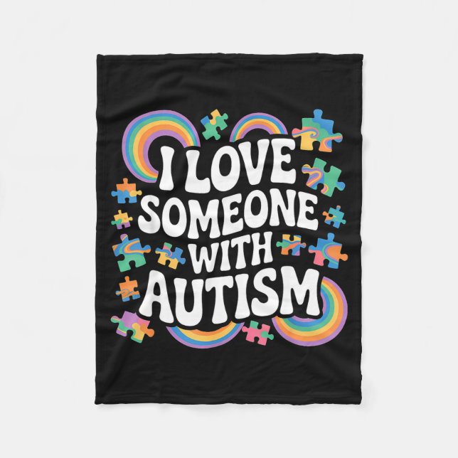 Cobertor De Velo Consciência do autismo autista  (Frente)