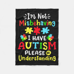 Cobertor De Velo Consciência do Autismo Não Estou Me Comportando Ma