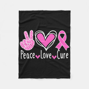 Cobertor De Velo Consciência do Cancer Figurino Pink Peace Love Cu